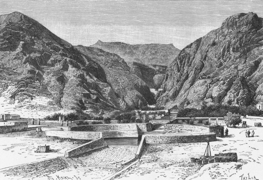 Associate Product YEMEN. Cisterns of Aden c1885 old antique vintage print picture