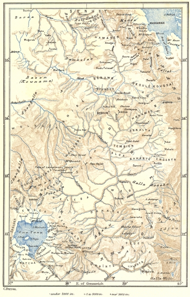 Associate Product ETHIOPIA. North Abyssinia c1885 old antique vintage map plan chart