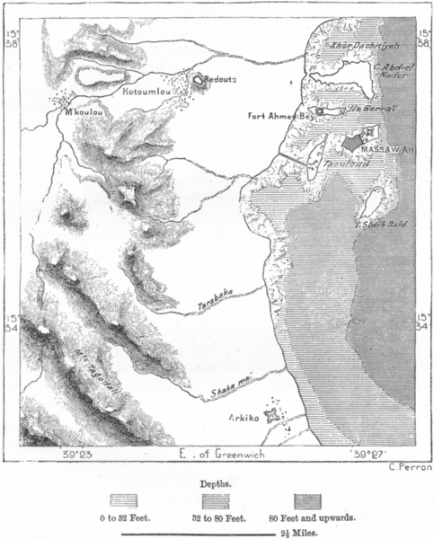 Associate Product ERITREA. Massawa, sketch map c1885 old antique vintage plan chart