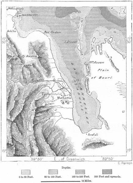 Associate Product ERITREA. Gulf of Zula, sketch map c1885 old antique vintage plan chart
