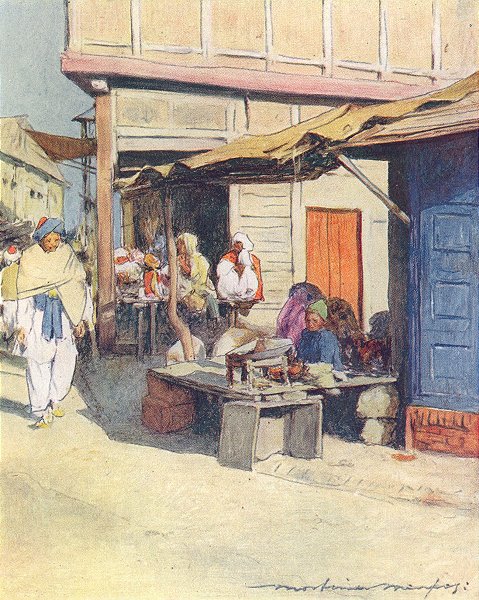 Associate Product PAKISTAN. A street corner, Peshawar 1905 old antique vintage print picture