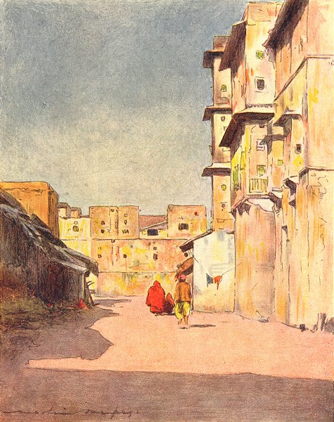 Associate Product INDIA. A street in Jaipur 1905 old antique vintage print picture