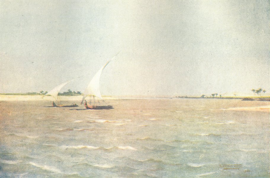Associate Product SUDAN. North wind on the Upper Nile 1912 old antique vintage print picture