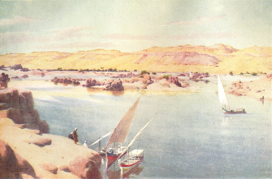 EGYPT. The first Cataract of the Nile 1912 old antique vintage print picture