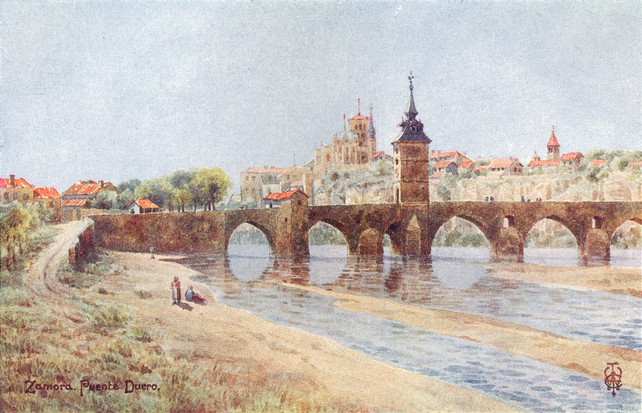 Associate Product SPAIN. Zamora. banks of Duero 1906 old antique vintage print picture
