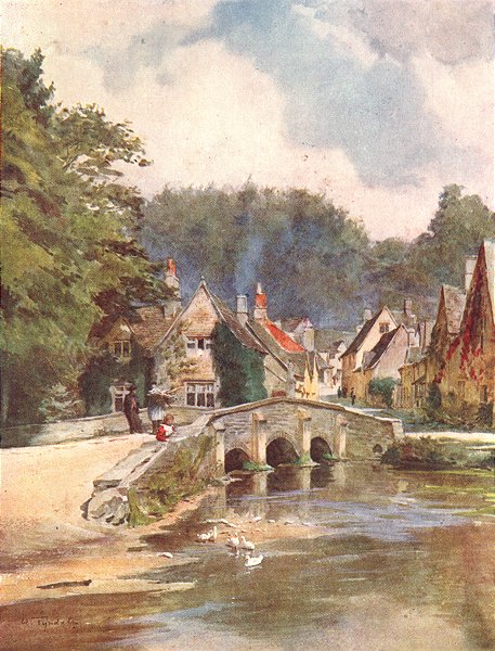 Associate Product WILTS. Castle Combe, North 1906 old antique vintage print picture