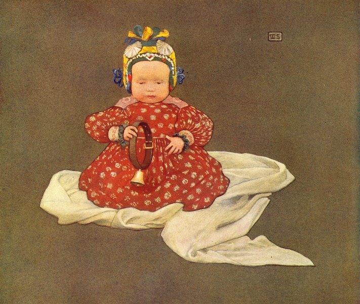 HUNGARY. A Hungarian Baby 1909 old antique vintage print picture