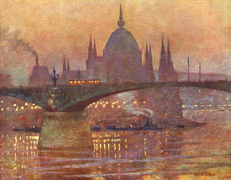 BUDAPEST. Houses of Parliament & Margit bridge 1909 old antique print picture