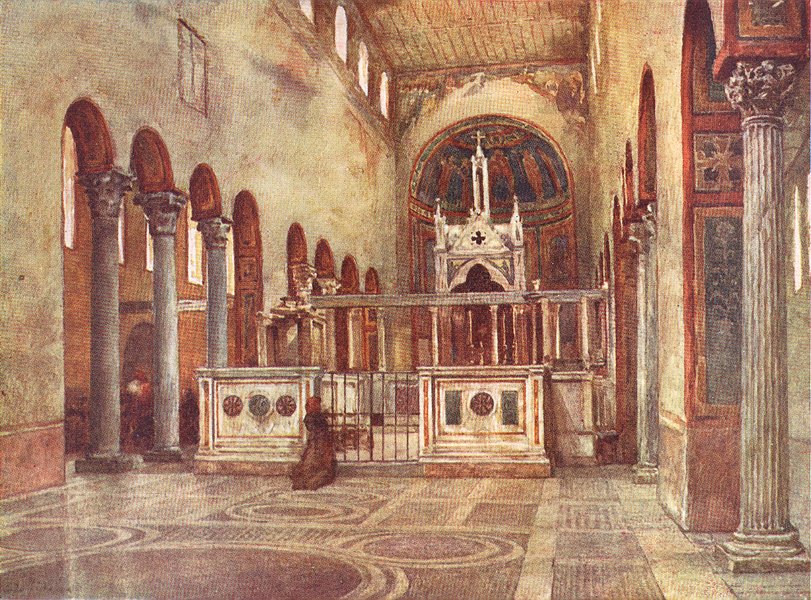 Associate Product ROME. Sta Maria in Cosmedin 1905 old antique vintage print picture