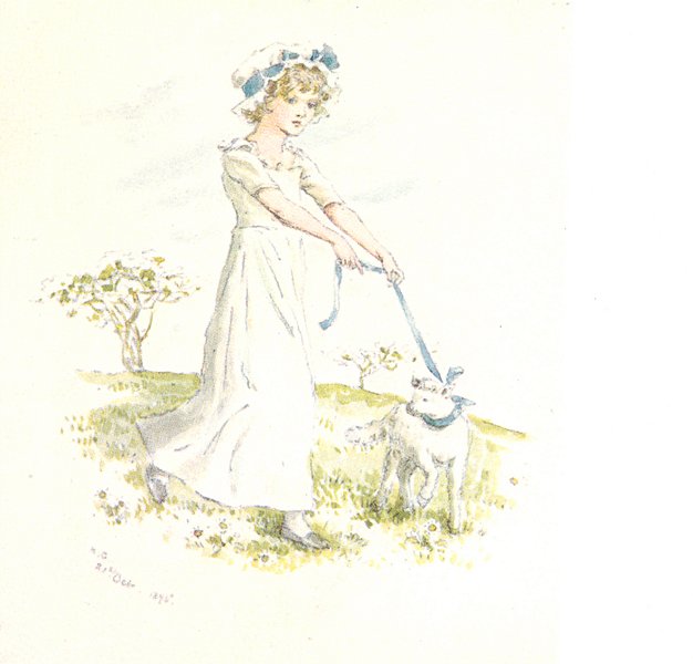 Associate Product KATE GREENAWAY. 'Mary had a Little Lamb' 1905 old antique print picture