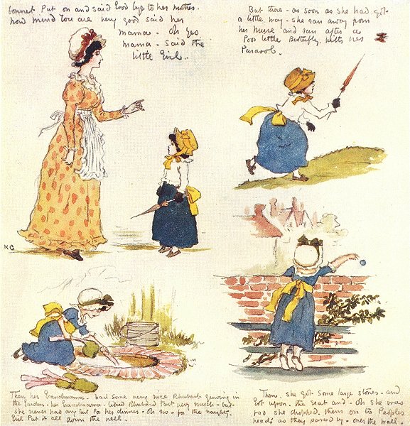 Associate Product KATE GREENAWAY. Naughty Little Girl 1905 old antique vintage print picture