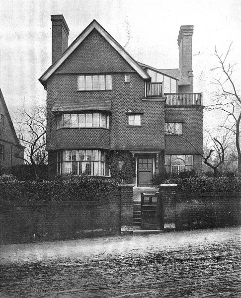 Associate Product HAMPSTEAD. Kate Greenaway's Home, 39, Frognal 1905 old antique print picture