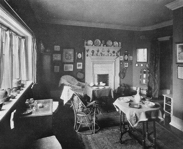 Associate Product HAMPSTEAD. Tea-Room leading Studio, 39, Frognal 1905 old antique print picture