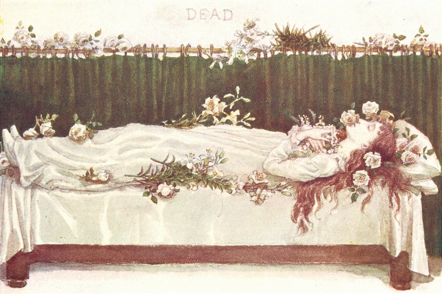Associate Product KATE GREENAWAY. 'Dead' 1905 old antique vintage print picture