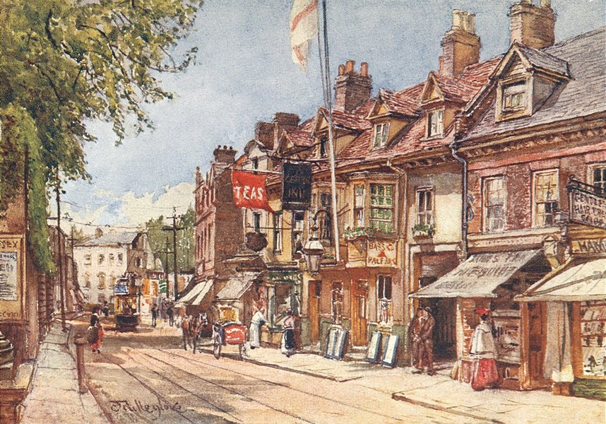 LONDON. High Street, Twickenham 1907 old antique vintage print picture