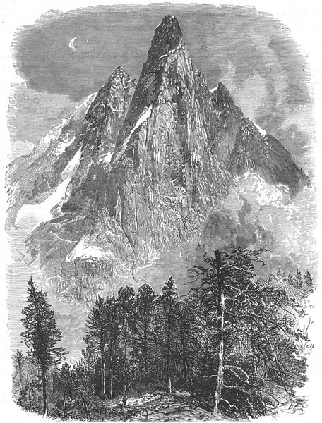 HAUTE-SAVOIE. Aiguille du Dru, from Montanvert 1891 old antique print picture