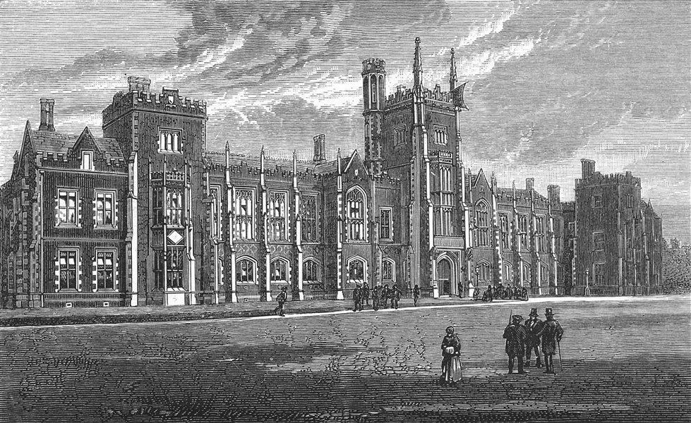 IRELAND. Queen's College, Belfast 1888 old antique vintage print picture