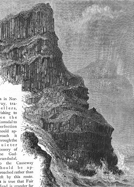 Associate Product ULSTER. Pleaskin Head, Giant's Causeway 1888 old antique vintage print picture