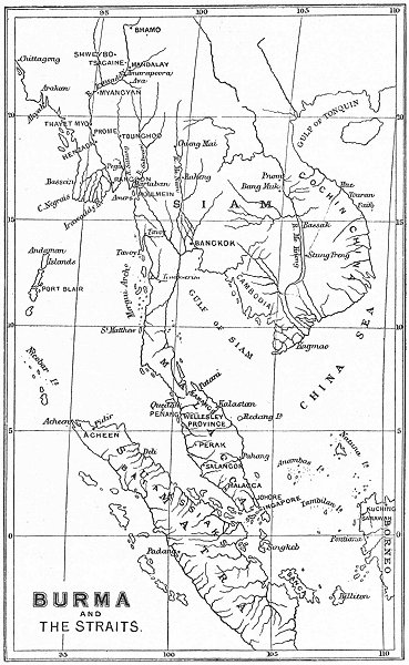 Associate Product INDOCHINA. Singapore Sumatra Malaysia Siam Cochin China Thailand 1897 old map