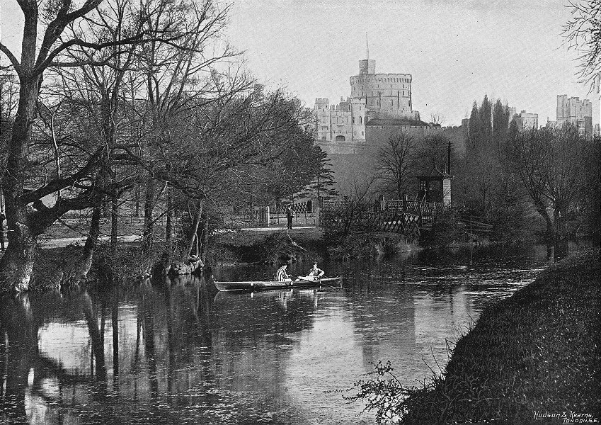 BERKS. Windsor river rowers 1897 old antique vintage print picture