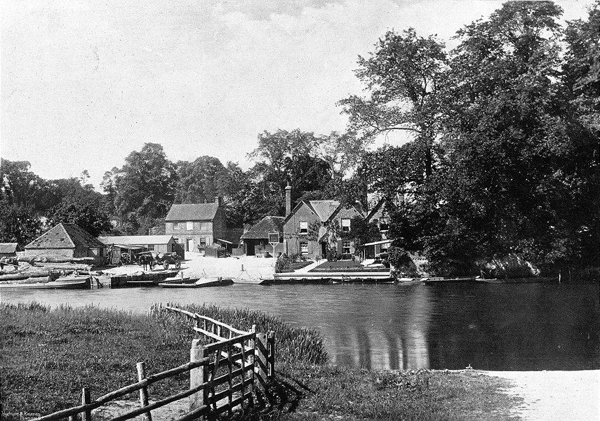 OXON. Moulsford Ferry & Beetle & Wedge 1897 old antique vintage print picture