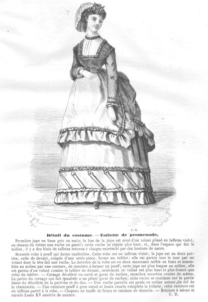 Associate Product FASHION. Elegant Parisian lady 1869 old antique vintage print picture