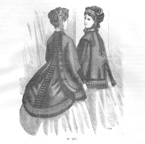 Associate Product FASHION. Elegant Parisian ladies 1869 old antique vintage print picture