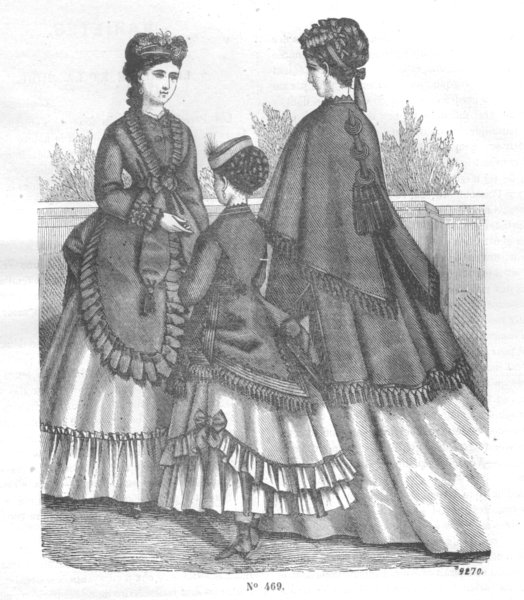 Associate Product FASHION. Elegant Parisian ladies & girl 1869 old antique vintage print picture