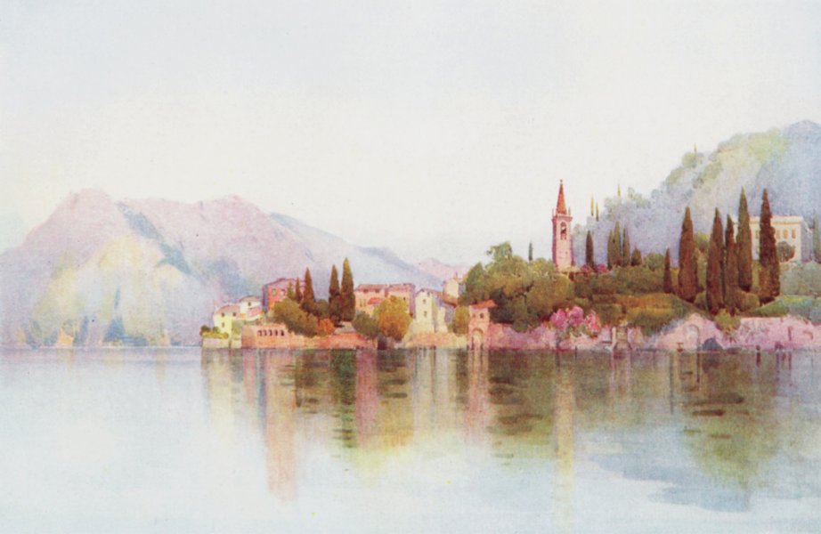 ITALY. Lake Como. Varenna, Lago di Como 1905 old antique vintage print picture