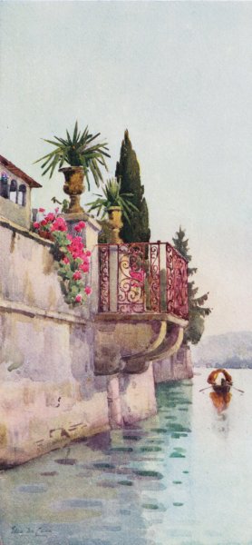 Associate Product ITALY. Italian Lakes. A Balcony 1905 old antique vintage print picture