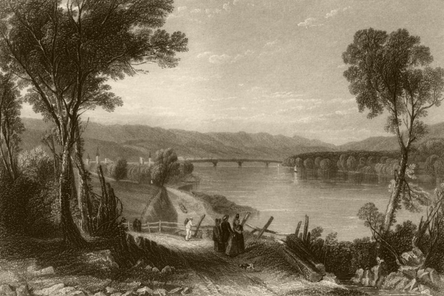 Wilkesbarre (Vale of Wyoming), Pennsylvania. WH BARTLETT 1840 old print