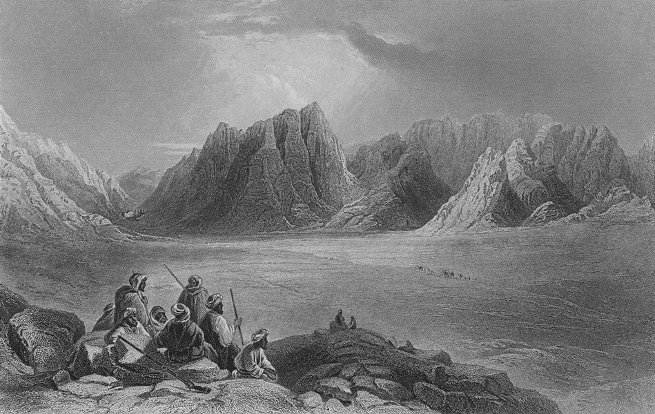 EGYPT. Plain Er-Rahah, Mt Sinai-Bartlett 1847 old antique print picture