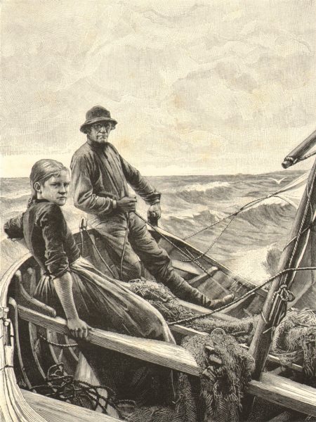 Associate Product FINLAND. A Finnish fishing boat 1890 old antique vintage print picture