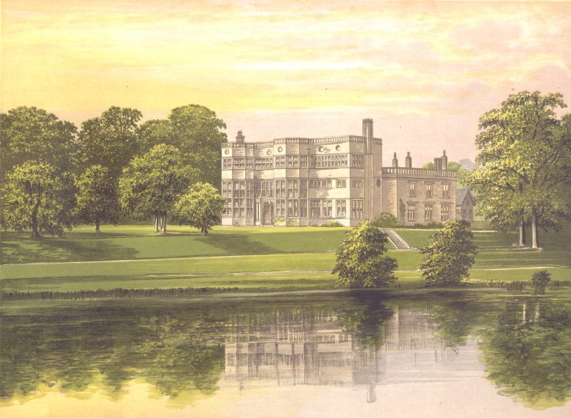 ASTLEY HALL, Chorley, Lancashire (Parker) 1893 old antique print picture