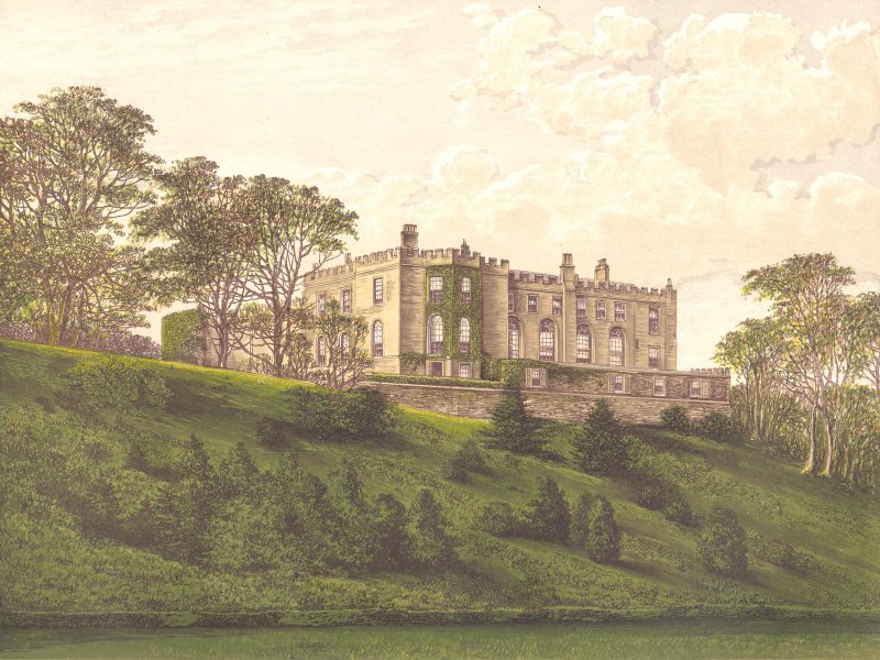 WORKINGTON HALL, Whitehaven, Cumberland (Curwen) 1893 old antique print