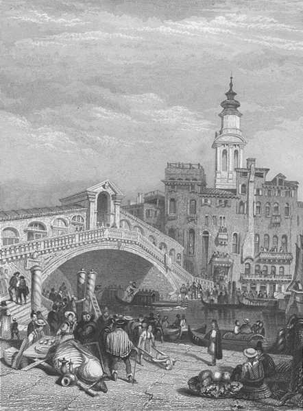 ITALY. Venice, the Rialto ; Finden 1833 old antique vintage print picture