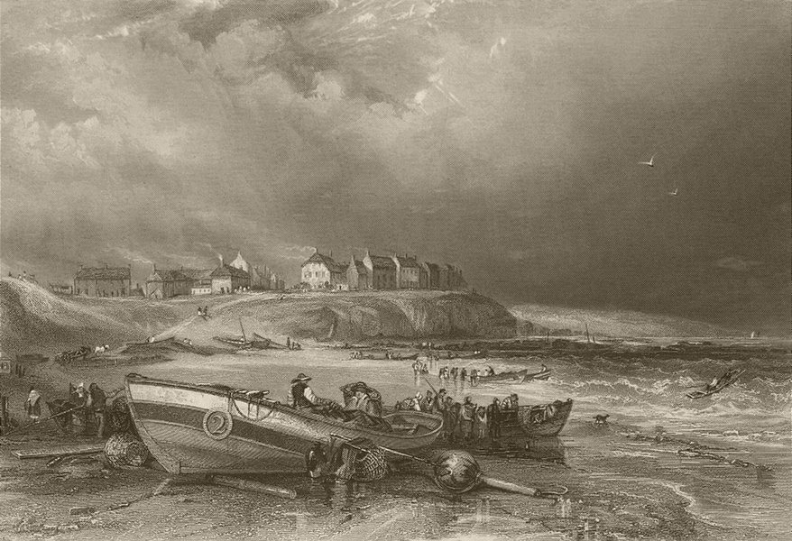 Associate Product Cullercoats. Northumberland. FINDEN 1842 old antique vintage print picture