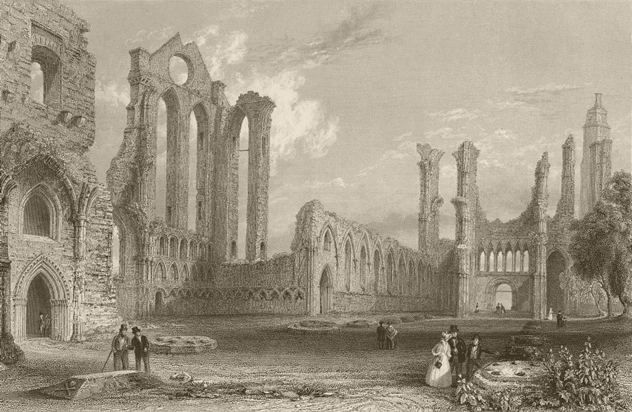 Associate Product Abbey of Arbroath. Scotland. BARTLETT 1842 old antique vintage print picture