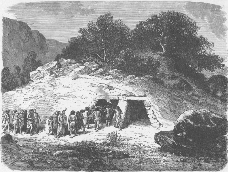 PREHISTORIC. Tumulus of the Neolithic or polished stone Epoch 1890 old print