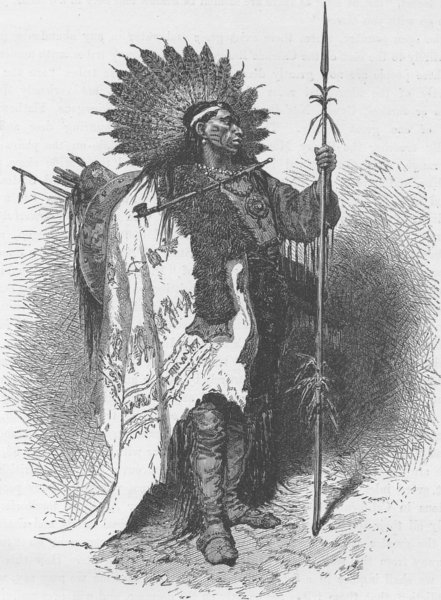 Associate Product MONTANA. Crow Chief, from the Rocky Mountains, in Gala dress 1890 old print