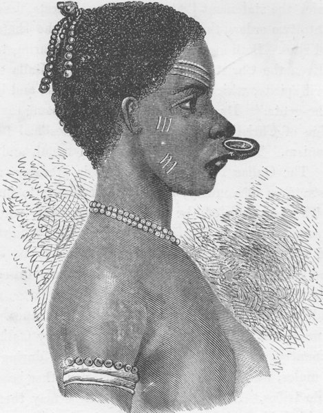 SUDAN. Girl of the Mittoo tribe, Upper White Nile Tributaries 1890 old print