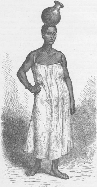 Associate Product CENTRAL AFRICA. Female Warori slave, South end of Lake Tanganyika 1891 print