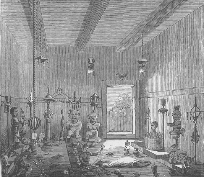 GHANA. Fetish House, Kumasi/Kumasi 1891 old antique vintage print picture