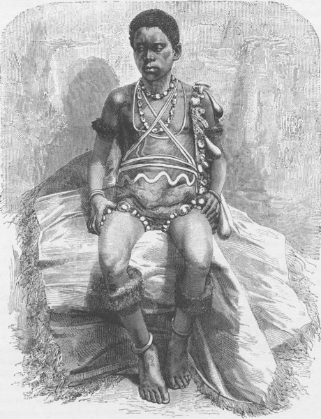 BENIN. Young Fetish man of Lake Jonanga 1891 old antique vintage print picture