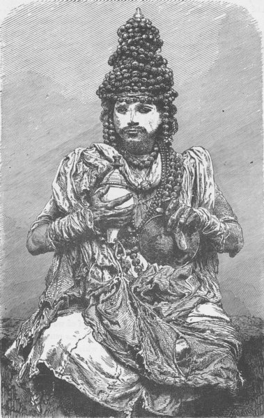 INDIA. Hindu religious mendicant 1892 old antique vintage print picture