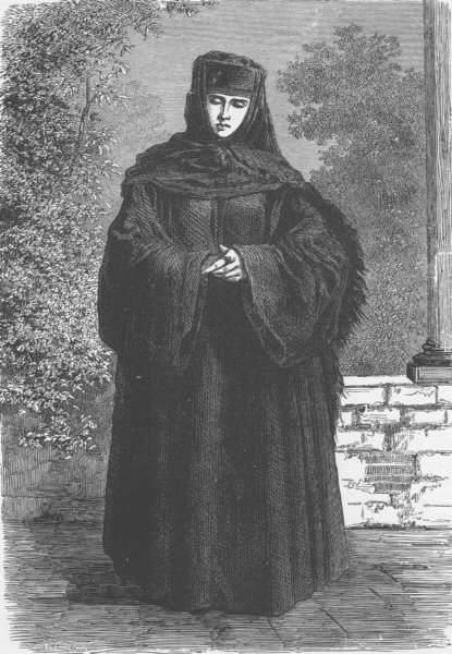 Associate Product HUNGARY. Hungarian nun 1893 old antique vintage print picture