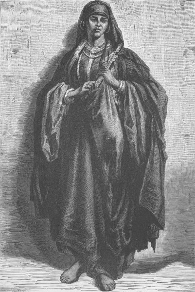 EGYPT. Gypsy woman or Ghawazee (Dancing Girl) from Upper Egypt 1893 old print