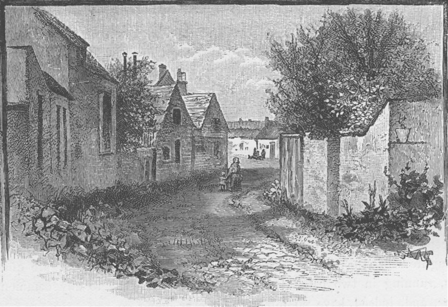 FRANCE. Glimpse of a French village 1894 old antique vintage print picture