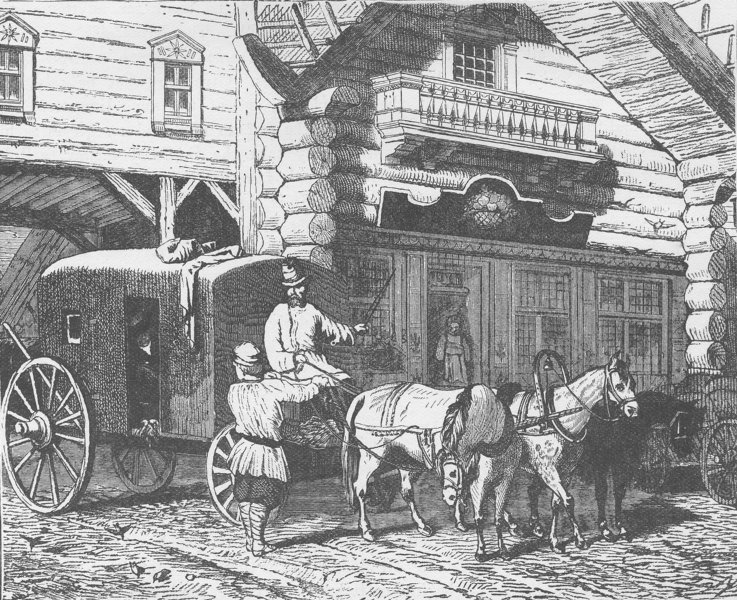 Associate Product RUSSIA. Russian Tarantass (springless travelling carriage)  1894 old print