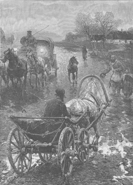 POLAND. Polish village 1894 old antique vintage print picture